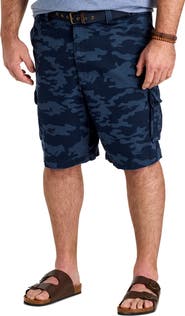 True Nation by DXL Big & Tall Belted Cargo Shorts