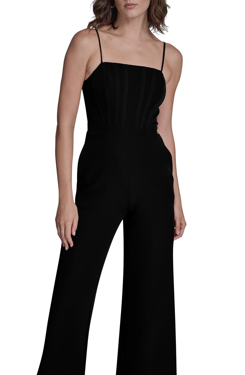 BCBG Bustier Bodice Jumpsuit, Alternate, color, Black