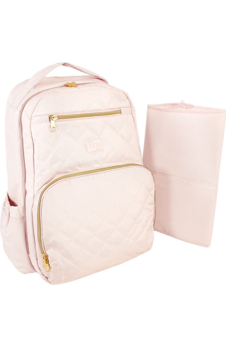 Hudson Baby Luxury Diaper Backpack Kit with Portable Changing Mat, Main, color, Powder Pink