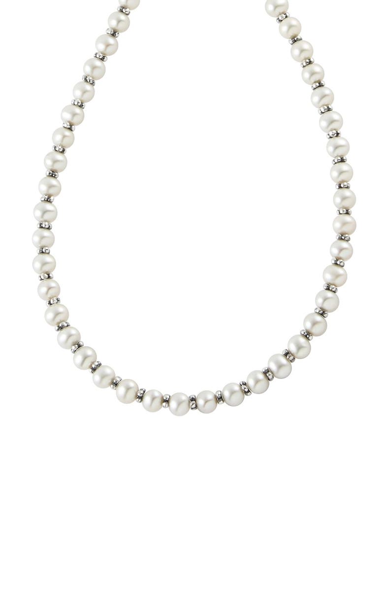 LAGOS 'Luna' Long Micro Bead & Pearl Necklace, Alternate, color, 