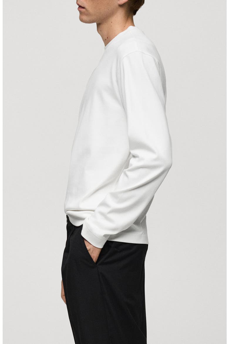 Regular Fit Long Sleeve Cotton T-Shirt, Alternate, color, WHITE