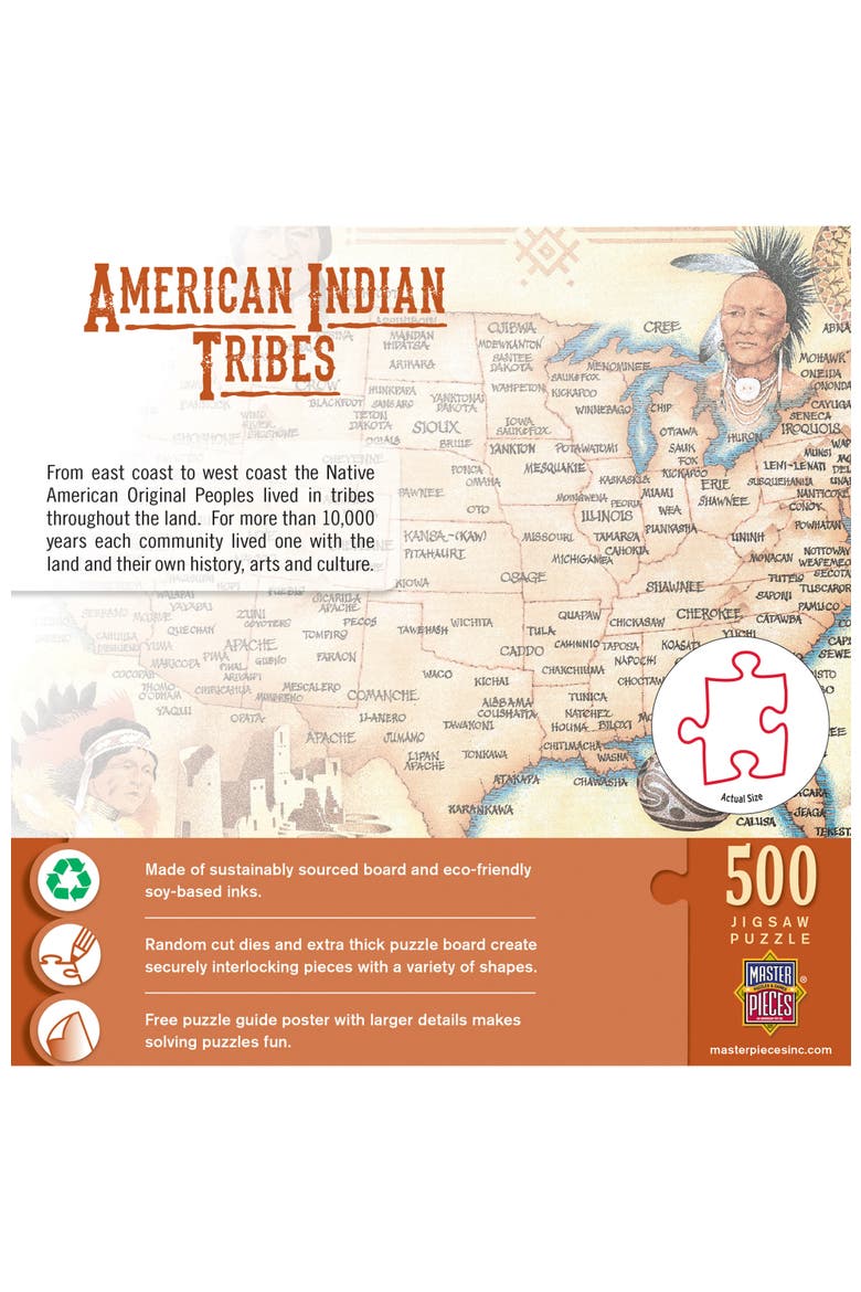 American Indian Tribes 500 Piece Puzzle, Alternate, color, Multicolor