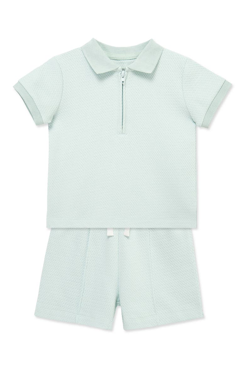 Kids' Organic Cotton Polo & Shorts Set, Alternate, color, GREEN