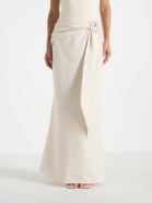 Manière De Voir Holly Linen Asymmetric Wrap Tie Maxi Skirt