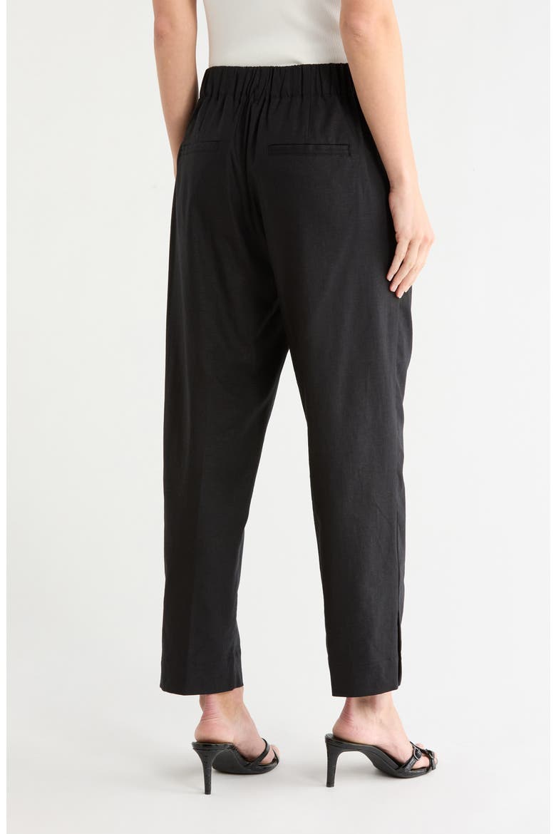 Mid Rise Linen Blend Pants, Alternate, color, SOFT BLACK