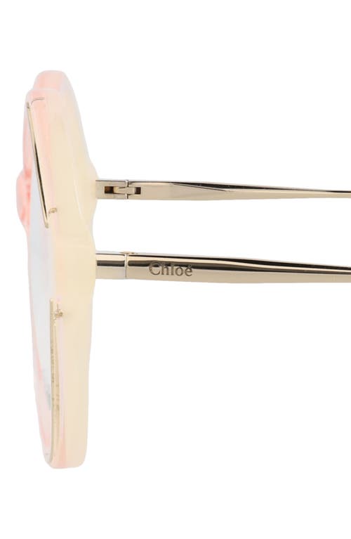 Chloé 52mm Round Optical Glasses In Pink