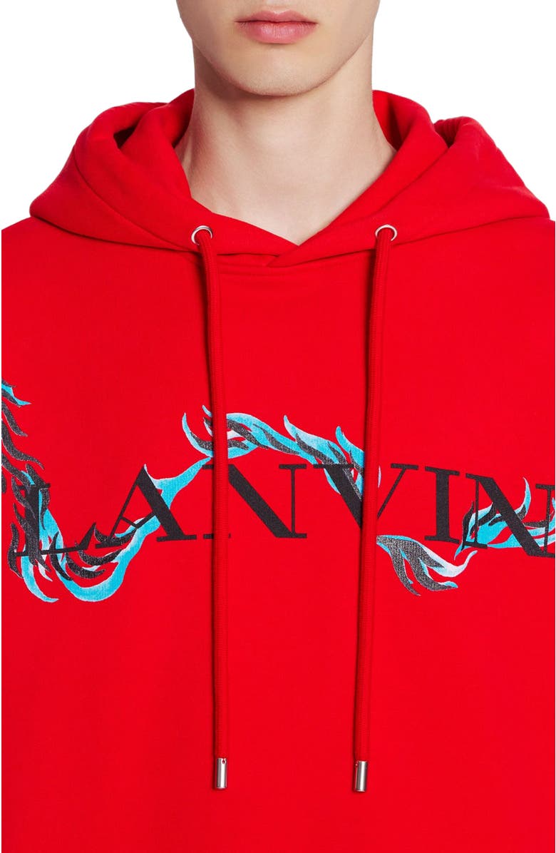 Lanvin UNISEX DRAGON PRINT LOOSE-FITTING HOODIE, Alternate, color, 