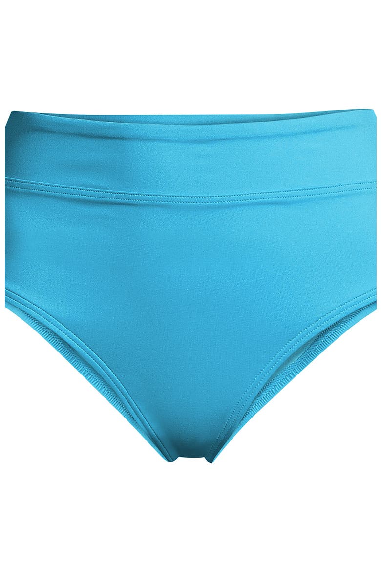 Tummy Control High Waisted Bikini Bottoms, Alternate, color, Turquoise
