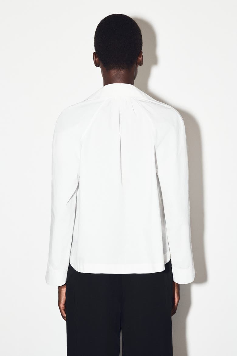 Gathered Pima Cotton Shirt, Alternate, color, WHITE