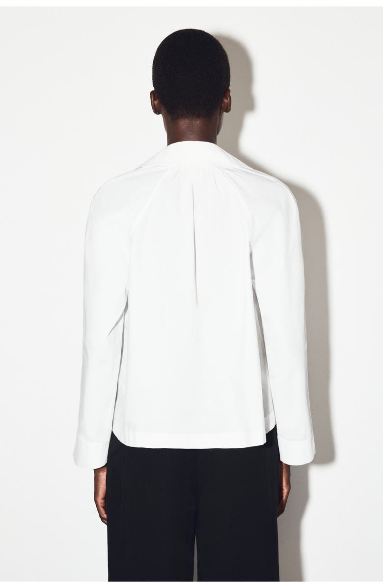 COS Gathered Pima Cotton Shirt, Alternate, color, White