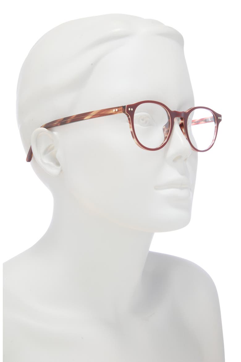 48mm Round Optical Glasses, Alternate, color, BURGUNDY TRANSPARENT