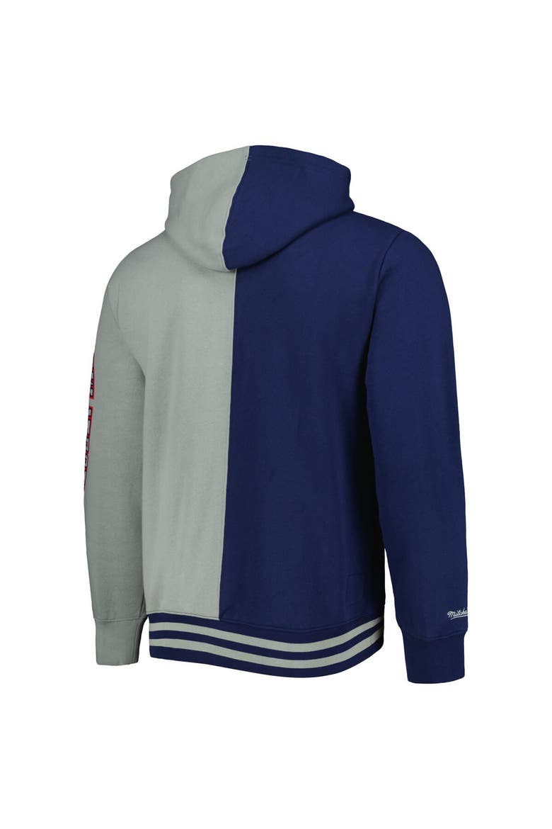 Men's Mitchell & Ness Navy/Gray New Jersey Nets Hardwood Classics Split Pullover Hoodie, Alternate, color, Navy
