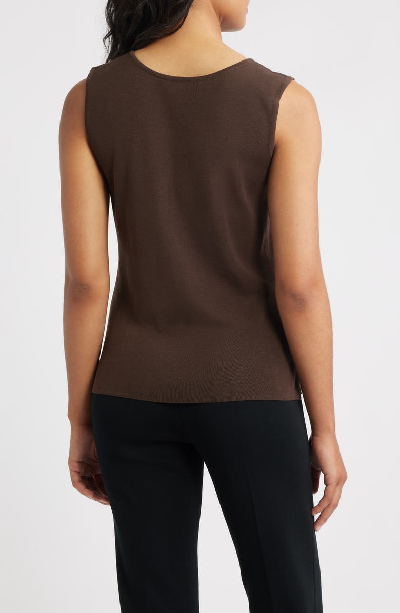 Ming Wang Scoop Neck Mid Length Knit Tank, Alternate, color, Dark Umber