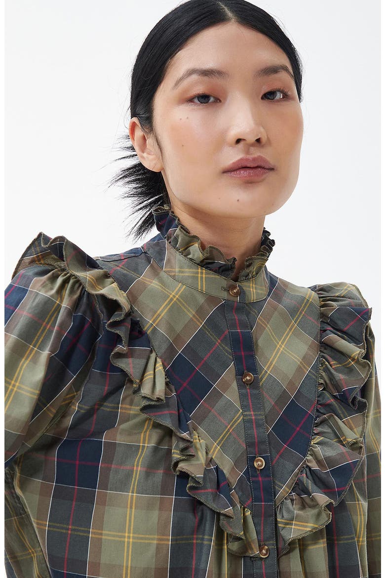 Holwick Plaid Ruffle Cotton Blouse, Alternate, color, CLASSIC TARTAN