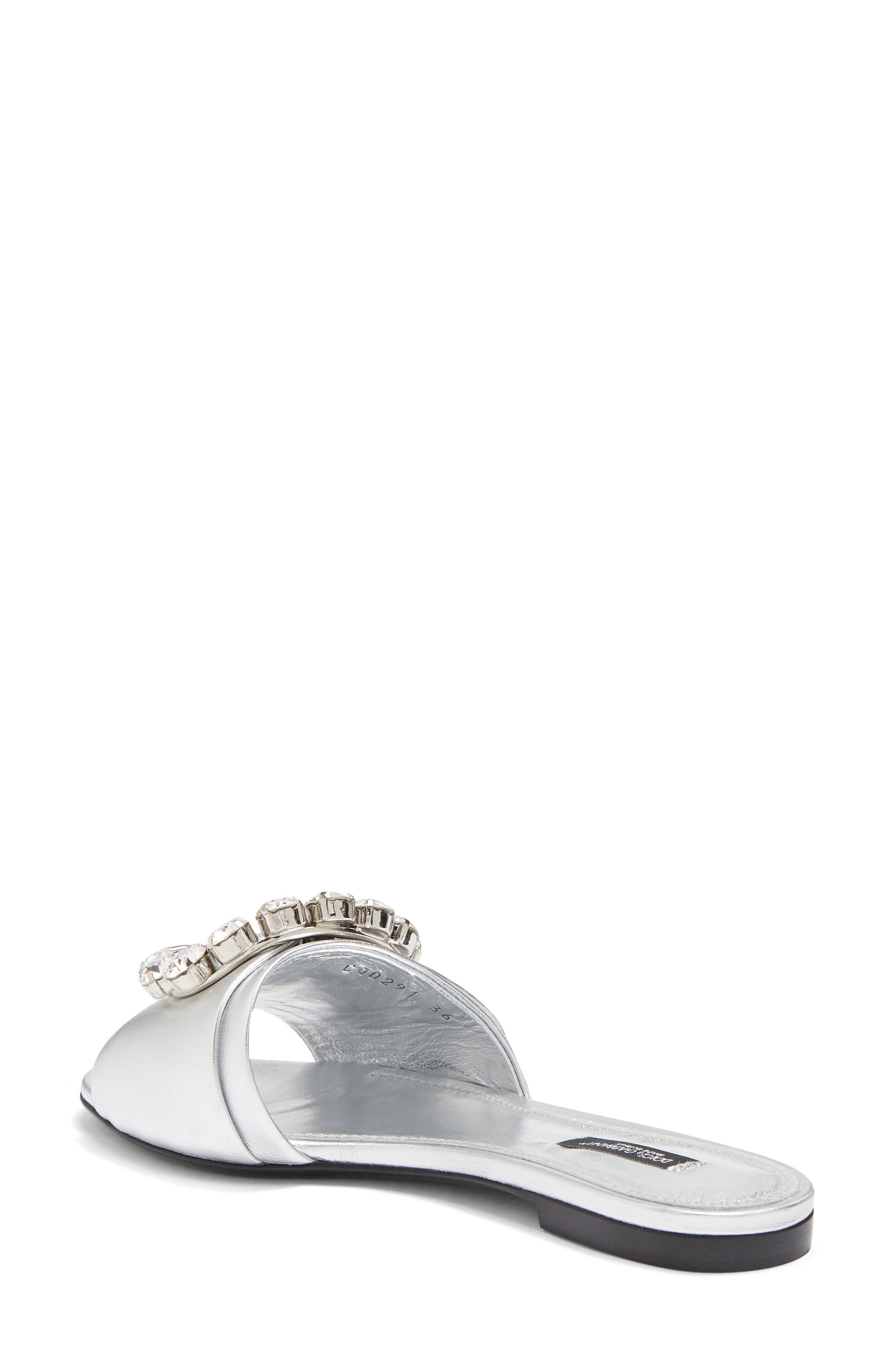 Dolce&Gabbana Leather Slide Sandal, Alternate, color, 