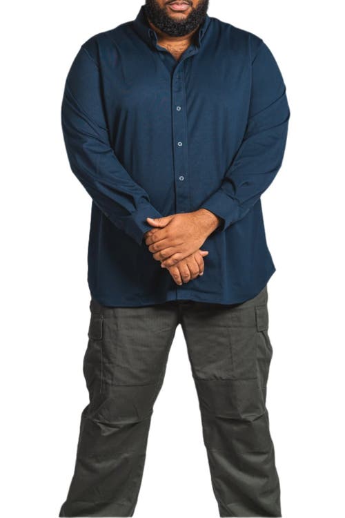 Regent Row Big And Tall Commuter Shirt Long Sleeve Button Down In Navy