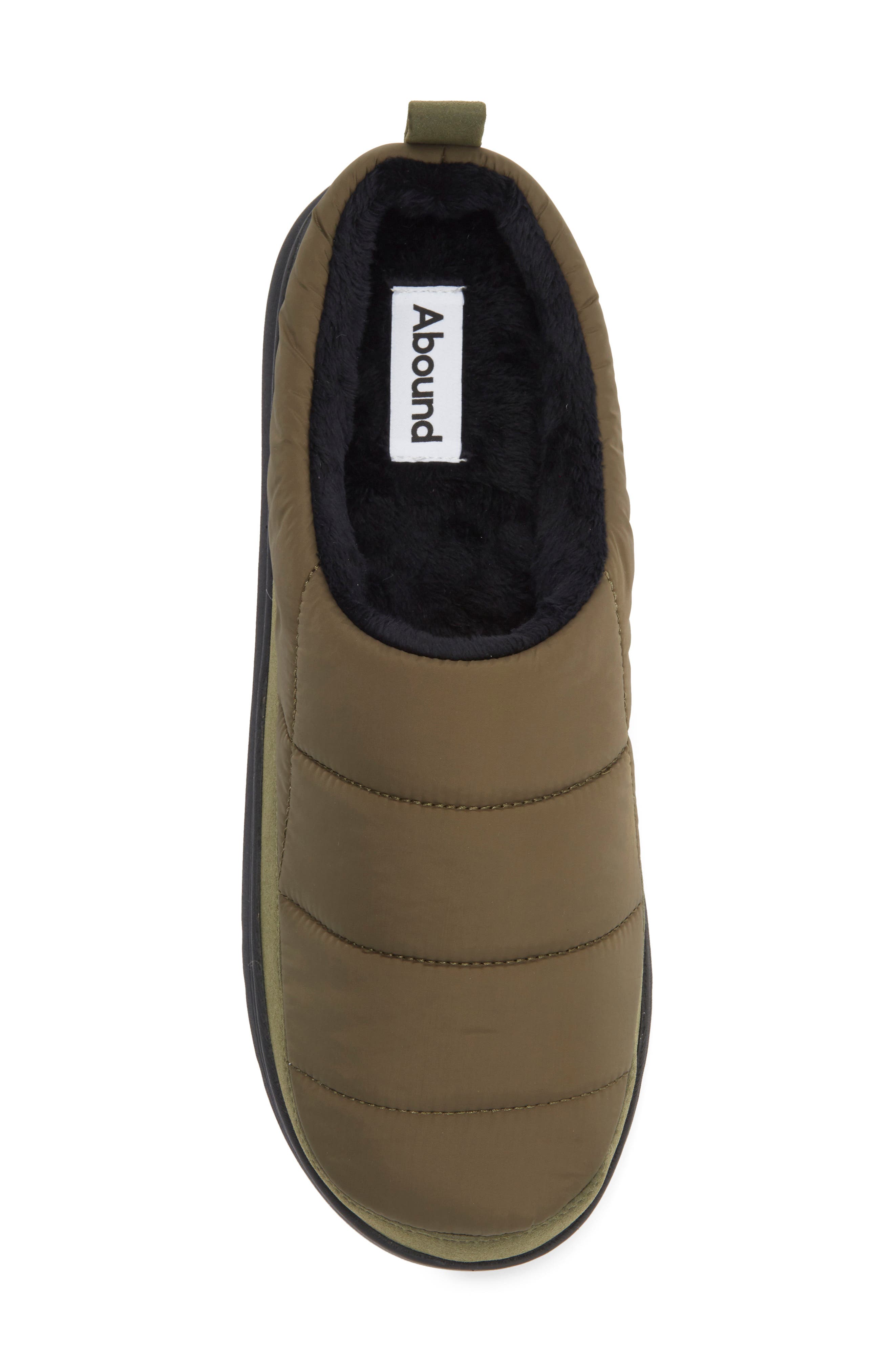 Darius Faux Fur Lined Quilted Clog Slipper, Alternate, color, GREEN MOSS