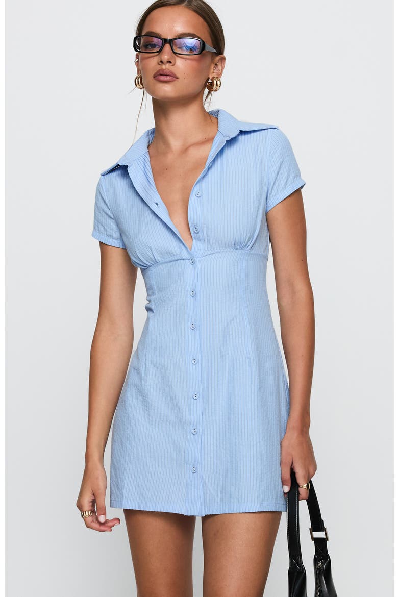 Motley Stripe Minidress, Alternate, color, BLUE STRIPE