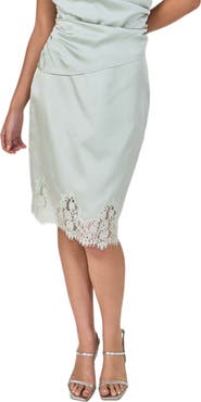 Endless Rose Lace Trim Satin Skirt