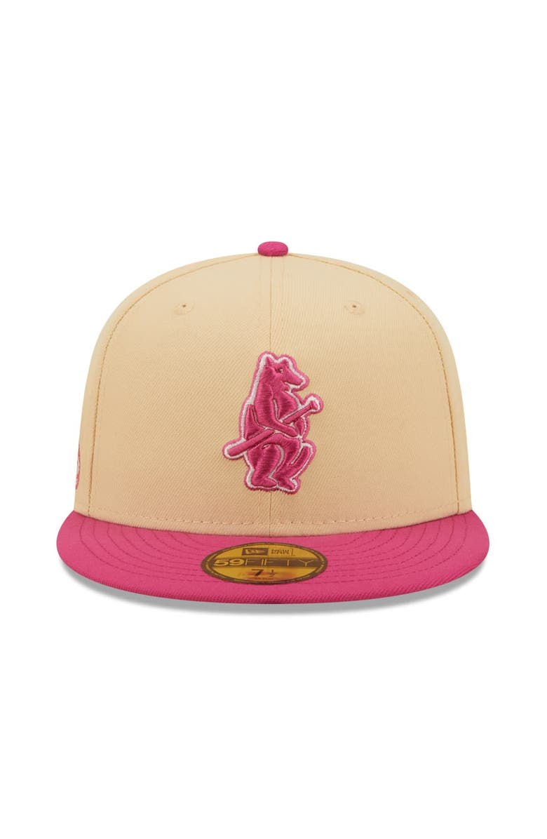 New Era Men's New Era Orange/Pink Chicago Cubs West Side Grounds Mango Passion 59FIFTY Fitted Hat, Alternate, color, 