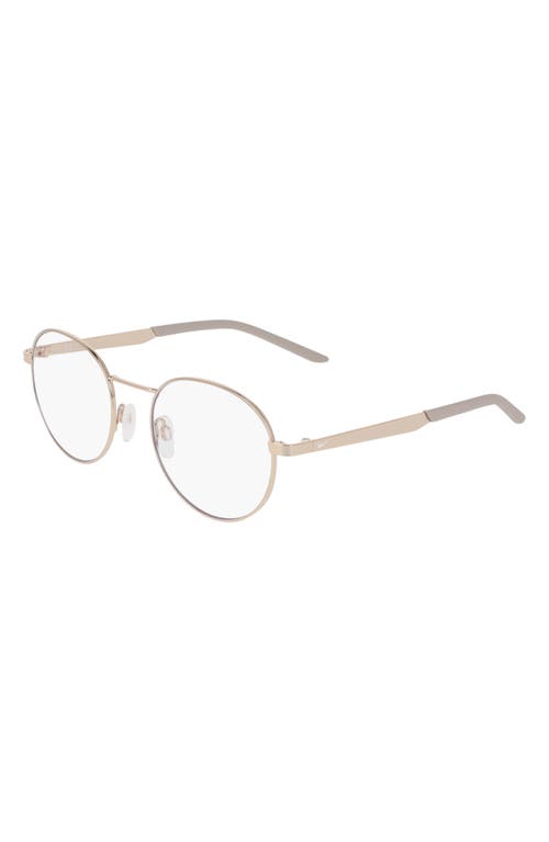 Nike Traveler Drift 51mm Round Blue Light Blocking Reading Glasses In Gold