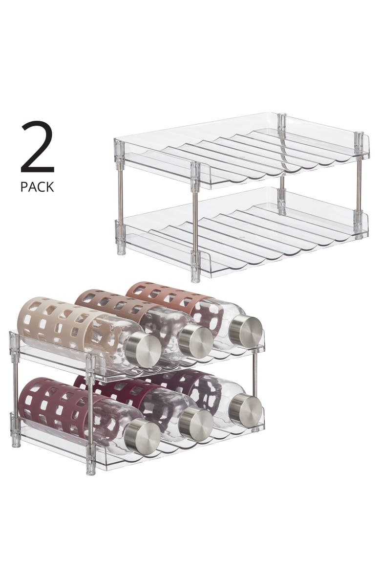 mDesign Free-Stand Stackable 2-Tier Water Bottle Holder, 2 Pack, Alternate, color, 