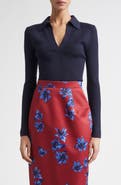 Emilia Wickstead Austin Wool Rib Polo Sweater