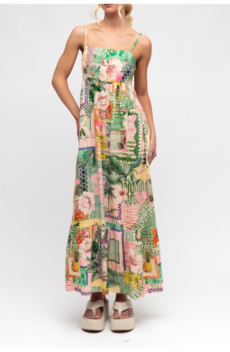 PAPER HEART San Paulo Maxi Dress, Main, color, Green