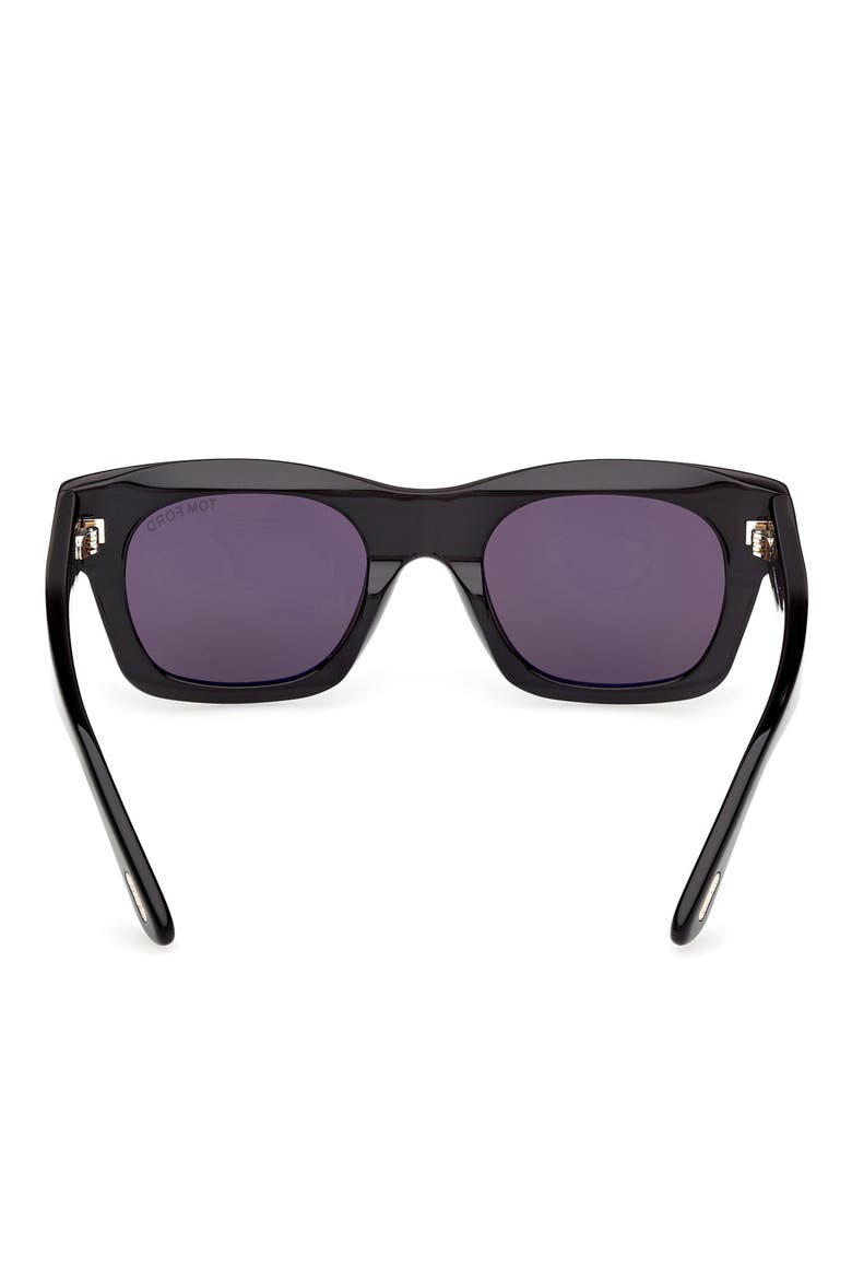 Emma 51mm Square Sunglasses, Alternate, color, SHINY BLACK / SMOKE LENS