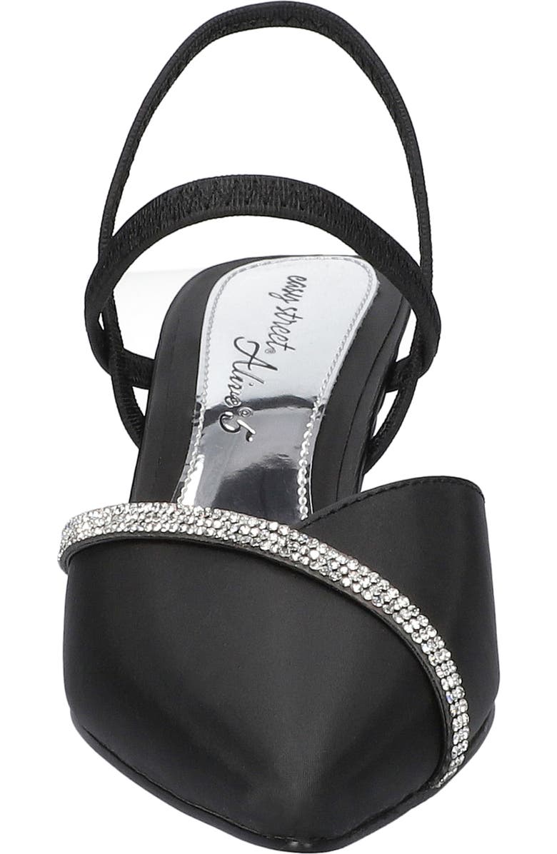 EASY STREET Unna Kitten Heel Pump, Alternate, color, Black Satin With Stones