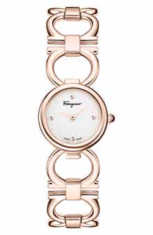 FERRAGAMO Double Gancini Bracelet Watch, 22.5mm