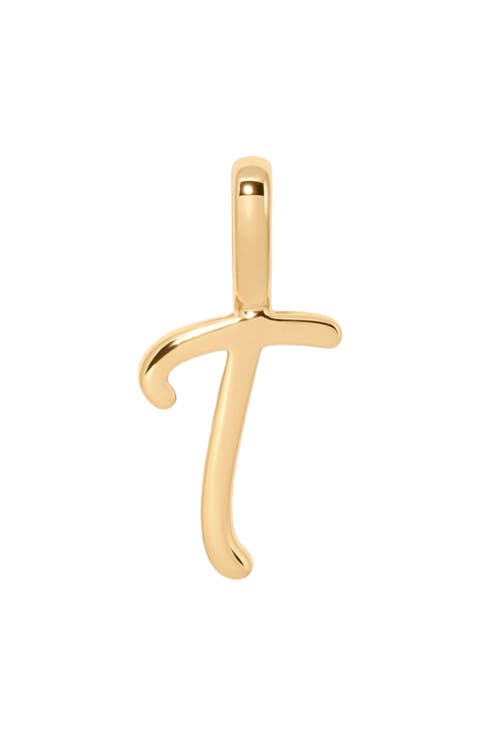 Script Initial Charm Gold Vermeil