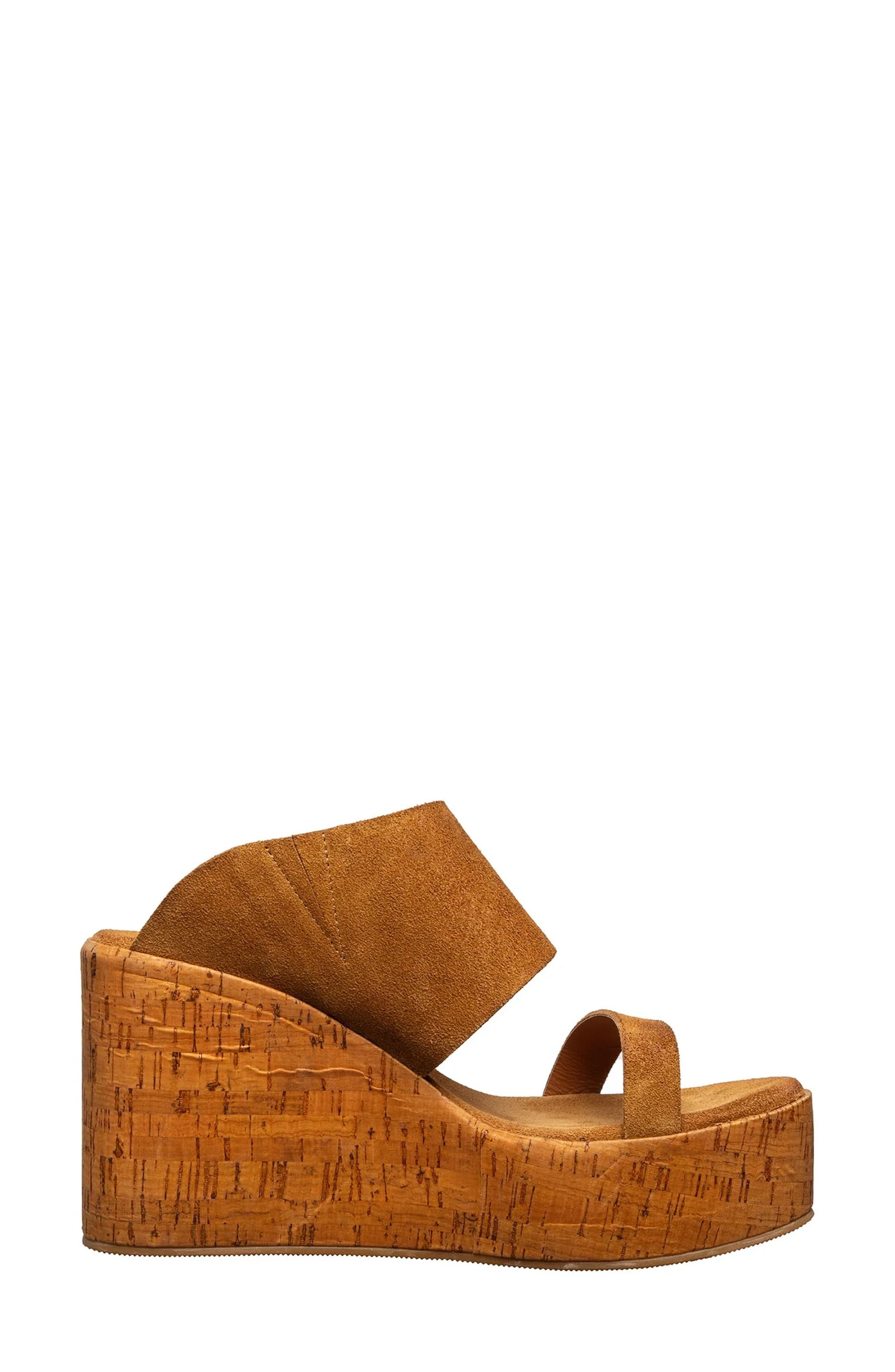 ANTELOPE Aurora Platform Wedge Sandal, Alternate, color, Cognac