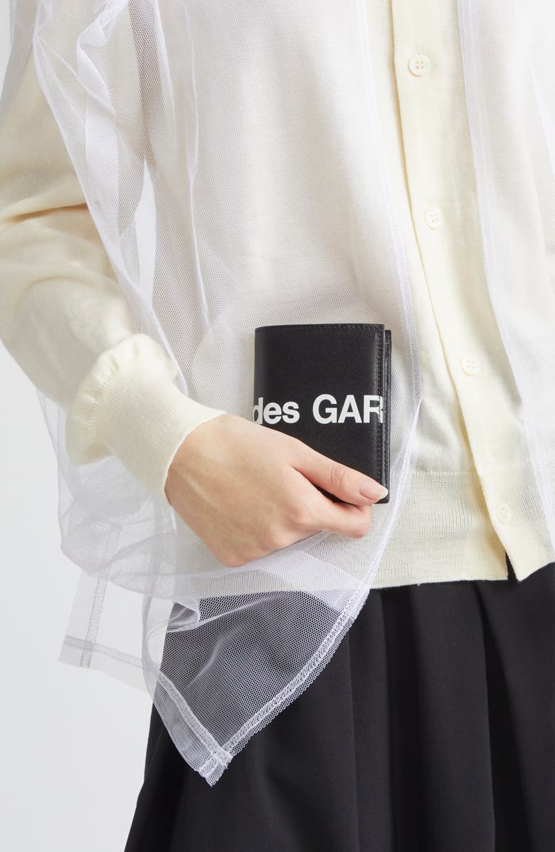 Comme des Garçons Wallets Huge Logo Card Case, Alternate, color, Black