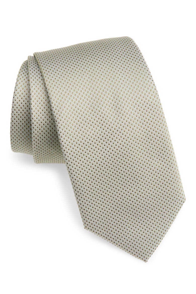 Dot Silk Jacquard Tie, Main, color, OPEN GREEN