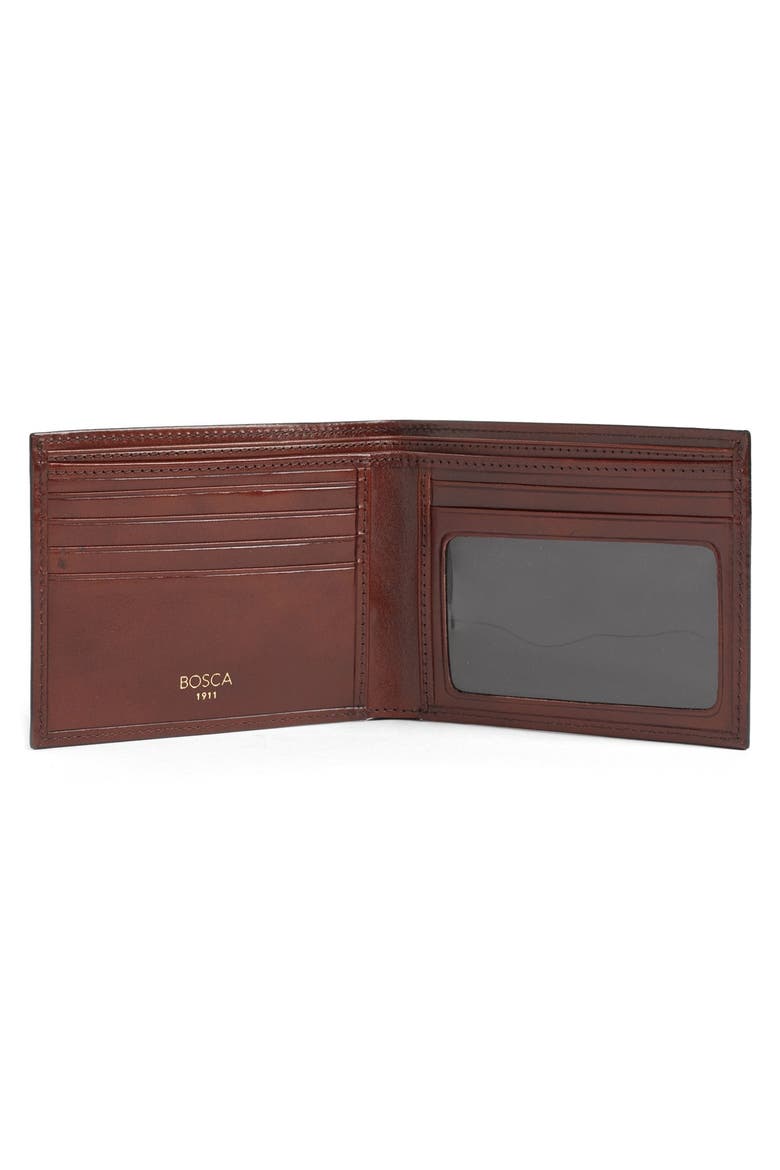 Leather Bifold Wallet, Alternate, color, DARK BROWN