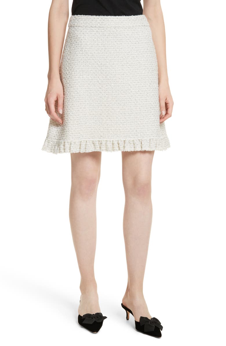 Kate Spade New York sparkle tweed skirt, Main, color, 