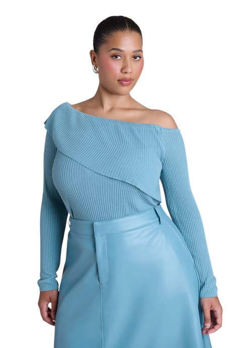 Ribbed Off The Shoulder Sweater (plus)
