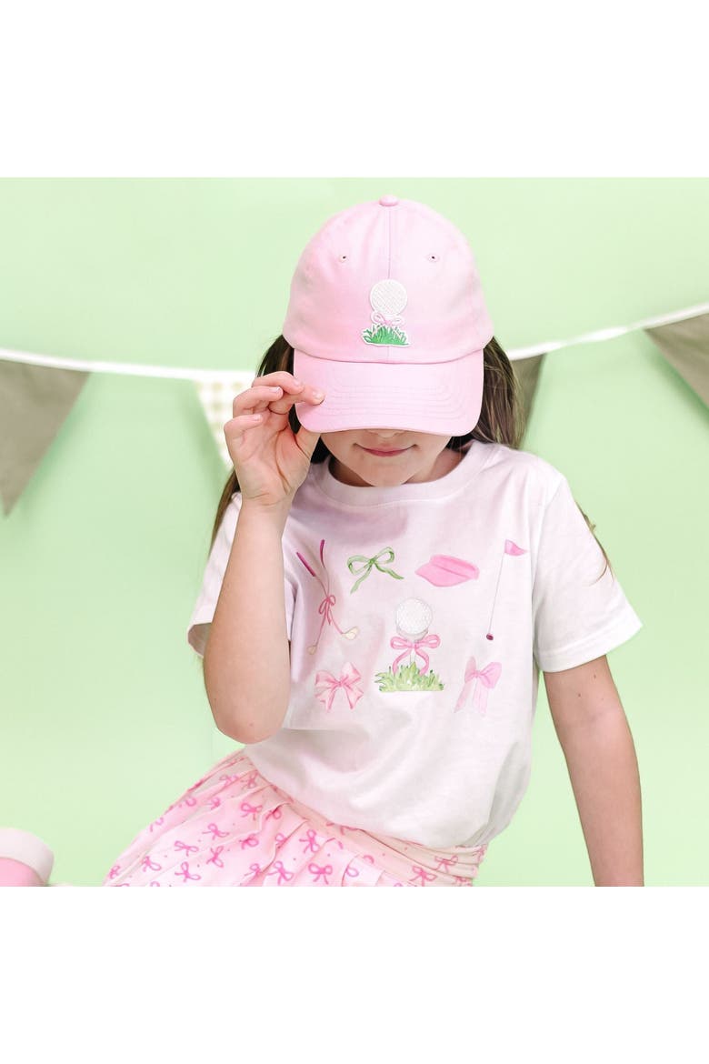 Golf Tee Bow Patch Baseball Hat, Alternate, color, Ballet Pink