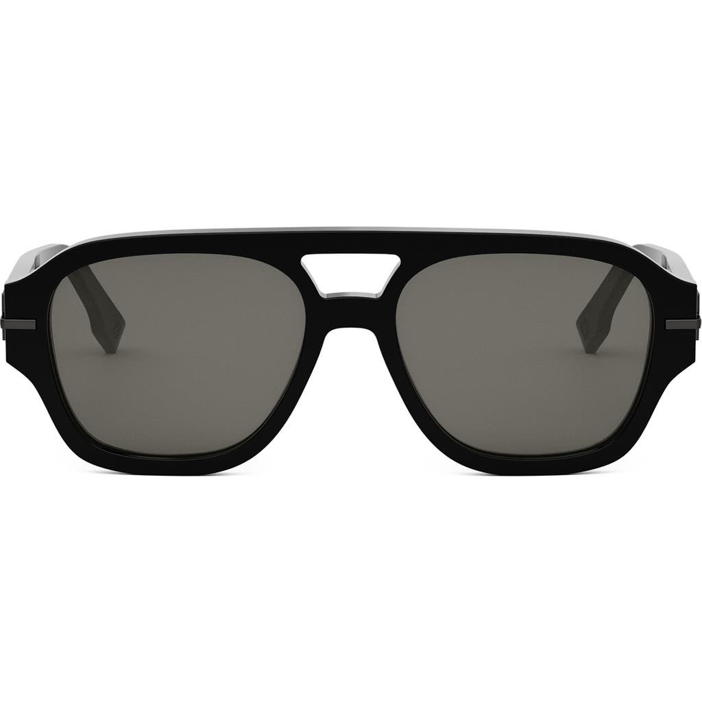 Fendi 'graphy 55mm Geometric Sunglasses In Black
