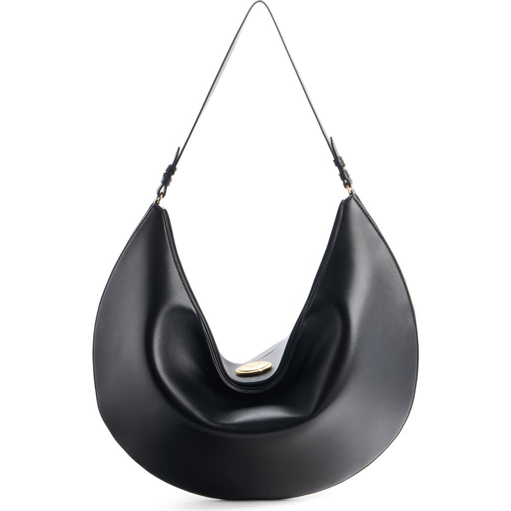 Jacquemus Le Sac Crescent Leather Hobo Bag In Black