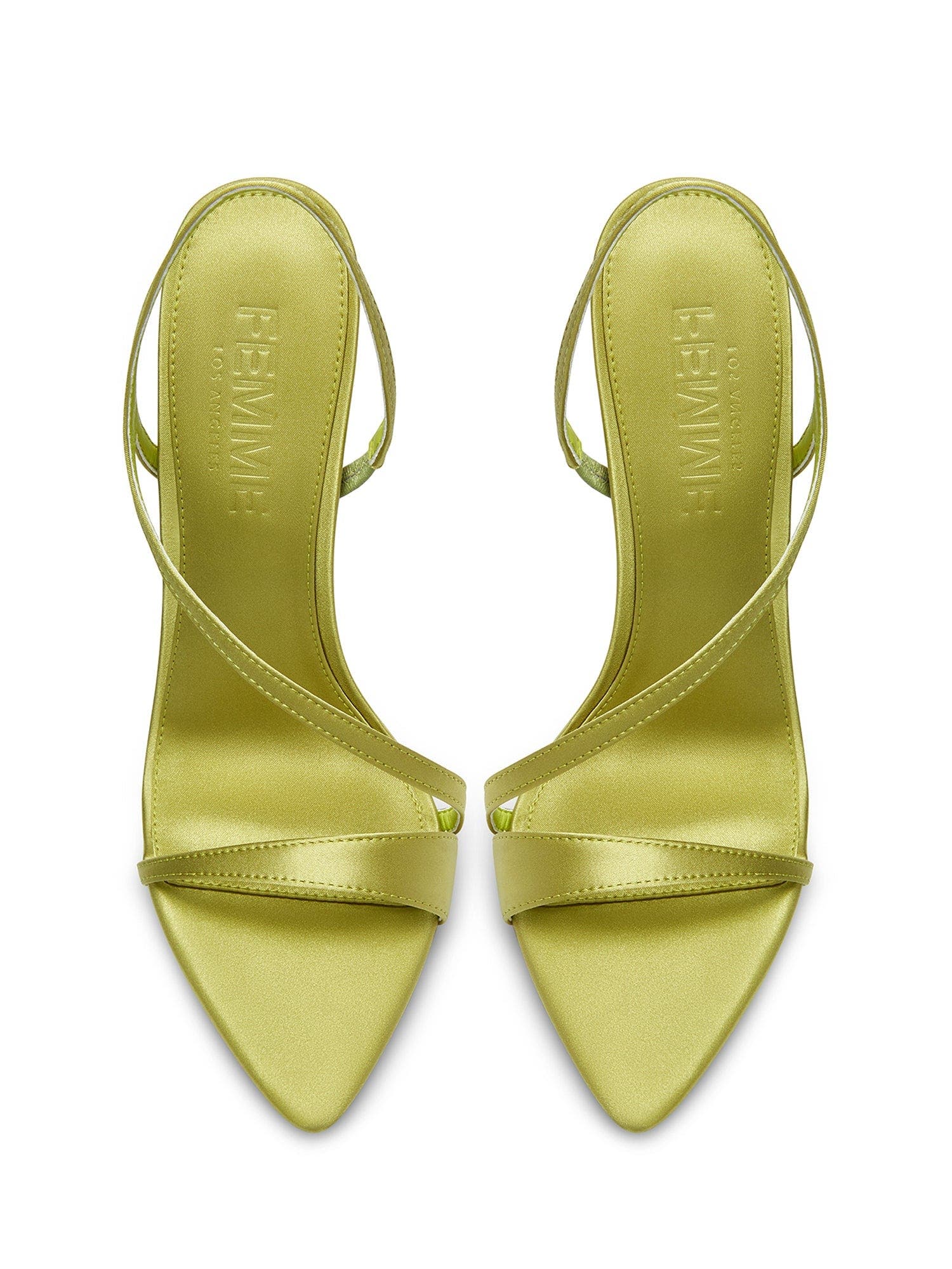 FEMME Vesper Sandal, Alternate, color, Chartreuse Satin