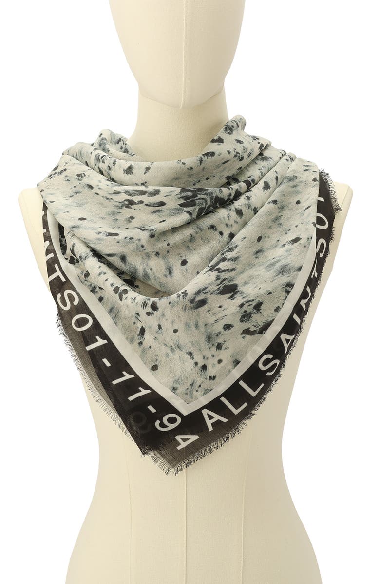 AllSaints Canter Large Square Scarf, Alternate, color, Ecru White