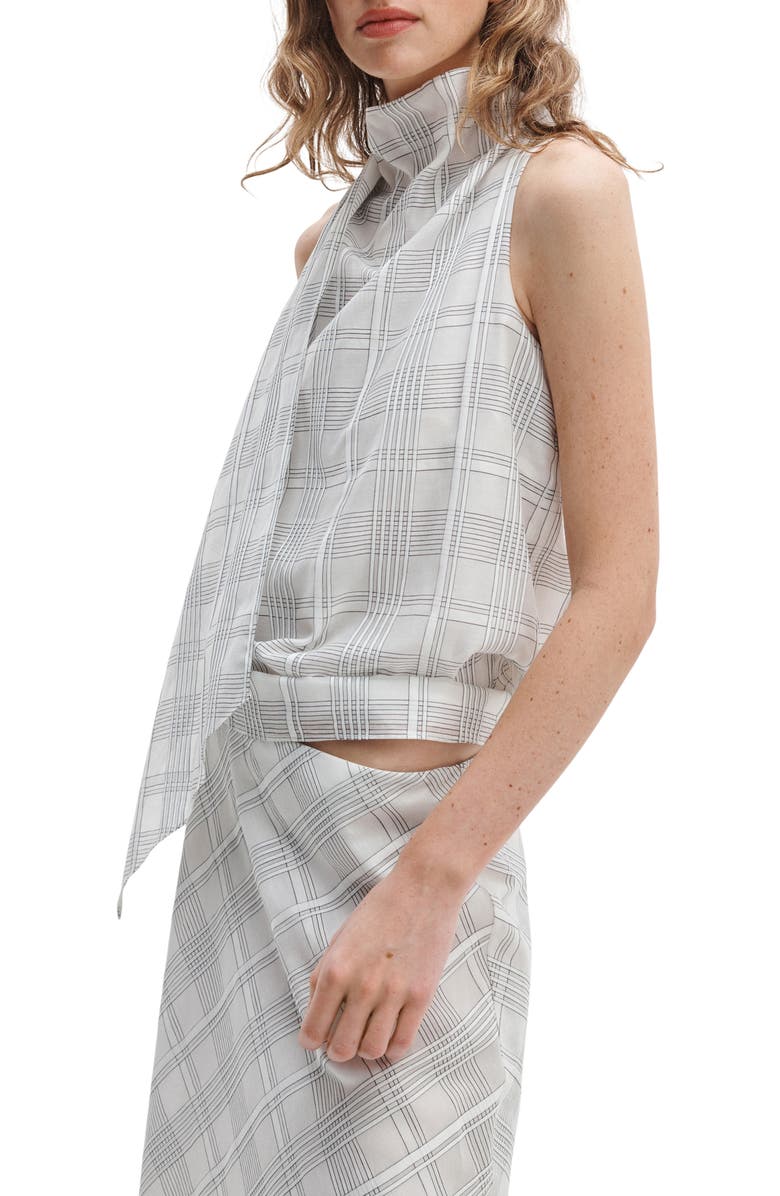 rag & bone Adela Funnel Neck Sleeveless Top, Alternate, color, White Plaid