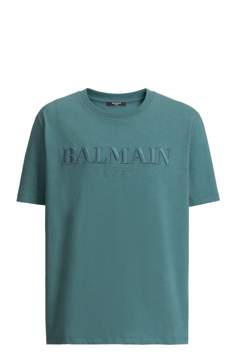 Vintage Balmain embroidered T-shirt, Alternate, color, blue