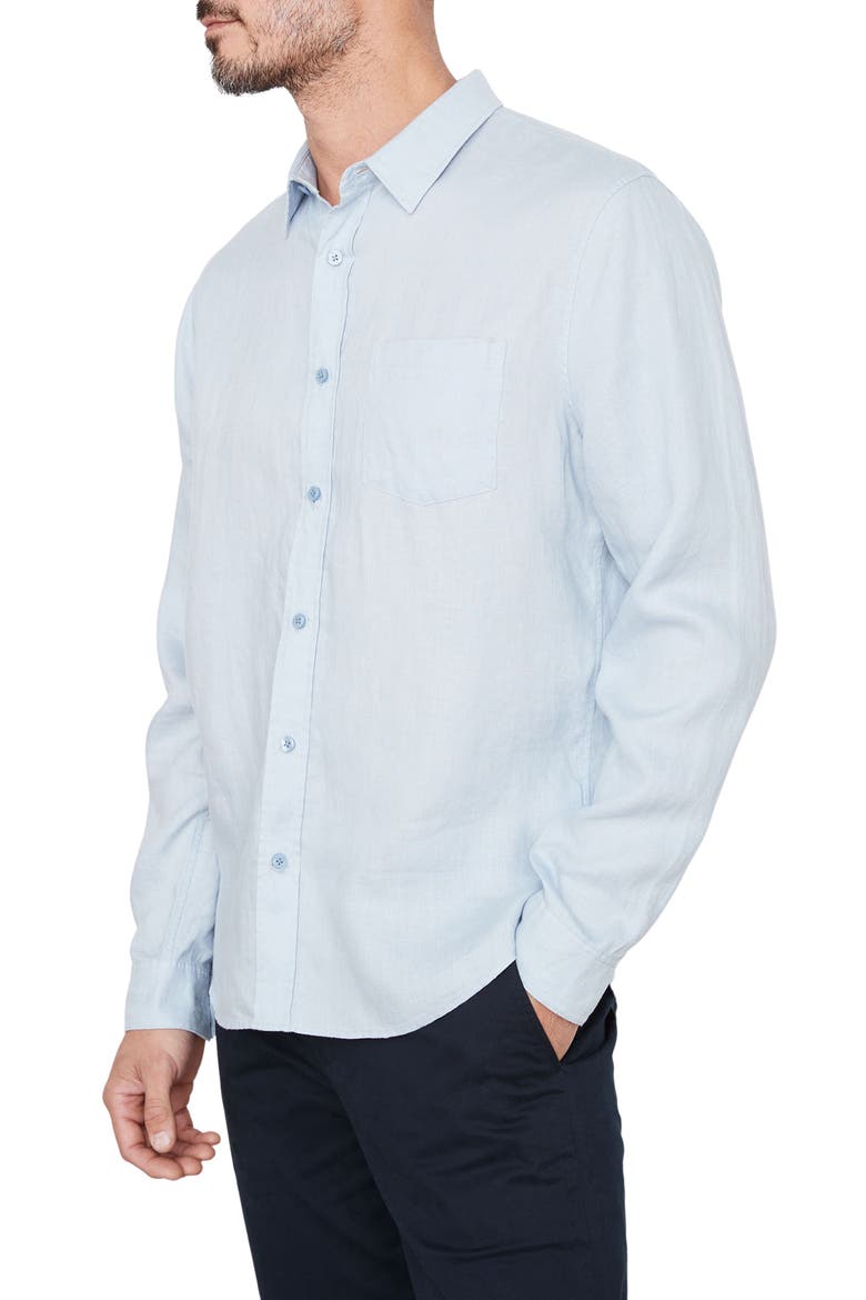Linen Button-Up Shirt, Alternate, color, OXFORD BLUE