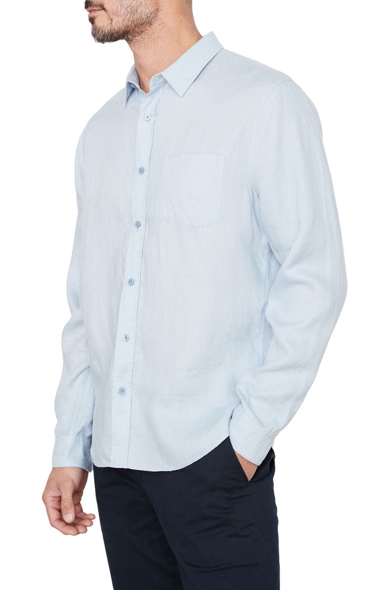 Vince Linen Button-Up Shirt, Alternate, color, Oxford Blue