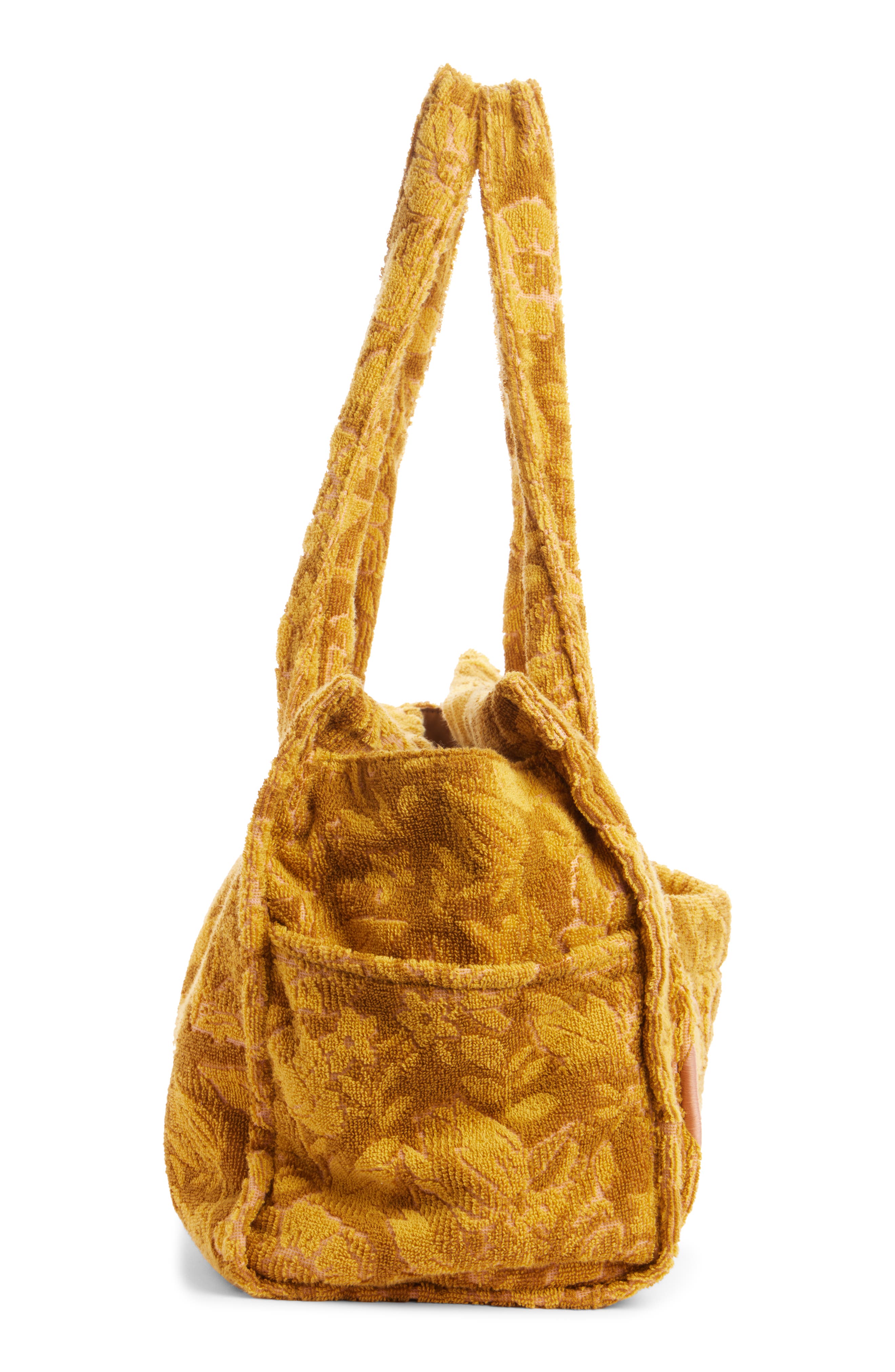 Chloé Large Plage Terry Cloth Tote, Alternate, color, Gold Khaki