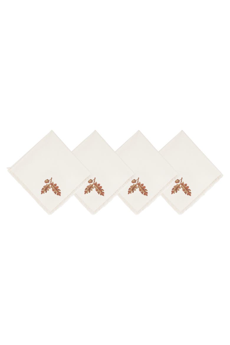Pheasant Landing Set of 4 Cloth Napkins, Main, color, Red