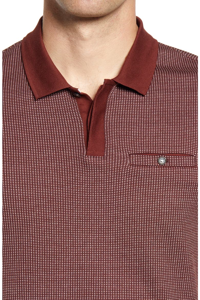 Men's Lastovo Dobby Stitch Short Sleeve Polo, Alternate, color, BURNT RED